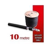 Qport Yüksek Bakır Utp 23awg 0.58 Mm Dış Ortam Cat6 Outdoor Kablo 10 Metre Siyah