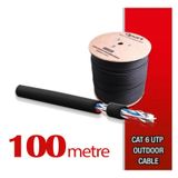 Qport Yüksek Bakır Utp 23Awg 0.58 MM Dış Ortam Cat6 Outdoor Kablo 100 Metre