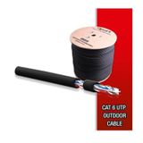 Qport Yüksek Bakır Utp 23Awg 0.58 MM Dış Ortam Cat6 Outdoor Kablo 130 Metre