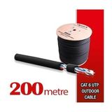 Qport Yüksek Bakır Utp 23Awg 0.58 MM Dış Ortam Cat6 Outdoor Kablo 200 Metre