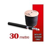 Qport Yüksek Bakır Utp 23awg 0.58 Mm Dış Ortam Cat6 Outdoor Kablo 30 Metre Siyah