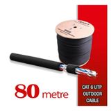 Qport Yüksek Bakır Utp 23Awg 0.58 MM Dış Ortam Cat6 Outdoor Kablo 80 Metre