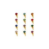 QPP Quality Piercing Products Qpp Kulak Delme Küpesi 12 Çift Sarıya Karışık