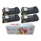 QPrint Kyocera TK350 4'lü Ekonomik Paket Garantili Uyumlu Drum Ünitesi FS3040 3140 3540 3640 Muadil Toner - Siyah - Standart