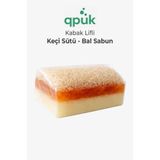 qpuk Keçi Sütü ve Bal Kabak Lifli Sabun – Şeffaf Doğal Peeling Sabunu 120 g