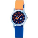 Q&Q VS49J007Y Mavi - Turuncu Unisex Çocuk Kol Saati
