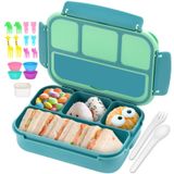 QQKO Çocuklar Yetişkinler için Bento Kutusu, Erkek Kız Çocuklar için Okul Küçük Çocuk Beslenme Kutusu, 4 Bölmeli Öğle Yemeği Kutusu Konteynerleri, Sos Kabı, Mutfak Eşyaları, Yiyecek Seçimleri ve Okul