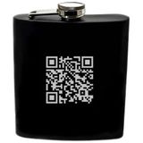 Qr Kodlu Gizli Mesajlı Siyah Renkli Paslanmaz Çelik Matara 6 Oz
