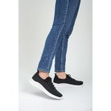 Qramed Orthopedix Kadın Sneakers Triko Spor Ayakkabı QR25300 - Siyah - Beyaz