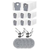 QRevo Curv X-QRevo Curv 2 Pro Roborock ile Uyumlu Robot Süpürge Fırça,Mop Paspas Bez,Toz Torbalı Yedek Parça Aksesuar Seti-16 Parça