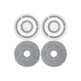 Qrevo L/Qrevo CurV,Qrevo C,Qrevo Edge Roborock ile Uyumlu Robot Süpürge 2 Adet Braket Mop Tutucu,2 Adet Mop Paspas Bez Yedek Parça Aksesuar Seti-4 Parça
