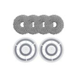 Qrevo L/Qrevo CurV,Qrevo C,Qrevo Edge Roborock ile Uyumlu Robot Süpürge 2 Adet Braket Mop Tutucu,4 Adet Mop Paspas Bez Yedek Parça Aksesuar Seti-6 Parça