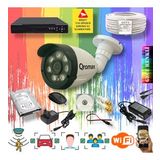 Qromax 1 Kameralı Set - Yapay Zeka Özellikli Gece Renkli Gösteren 8 Warm Ledli TurboHD Güvenlik Kamerası Seti 3908W-104