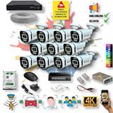 Qromax 11 Kameralı IP Set - Yapay Zeka Özellikli Gece Renkli Gösteren Sesli 6 Warm Ledli 4K FULLHD IP Güvenlik Kamerası Seti 4386WS