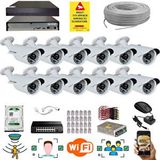 QROMAX 12 KAMERALI SET - 5 Mp 1940P Sensör 6 Megapiksel Sony Lens Metal Kasa Ip Güvenlik Kamerası Seti