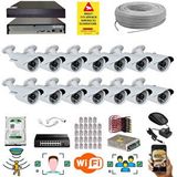 QROMAX 14 KAMERALI SET - 5 Mp 1940P Sensör 6 Megapiksel Sony Lens Metal Kasa Ip Güvenlik Kamerası Seti