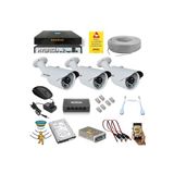 QROMAX 3 Kameralı Set - 5 Mp 1940p Sensör 6 Megapiksel Sony Lens Metal Kasa Ip Güvenlik Kamerası Seti