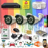 Qromax 3 Kameralı Set - Yapay Zeka Özellikli Gece Renkli Gösteren 8 Warm Ledli TurboHD Güvenlik Kamerası Seti 3908W-104