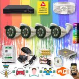 Qromax 4 Kameralı Set 5 MP 1080P Gece Renkli Gösteren Yapay Zeka Özellikli Güvenlik Kamerası