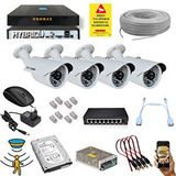 QROMAX 4 Kameralı Set - 5 Mp 1940p Sensör 6 Megapiksel Sony Lens Metal Kasa Ip Güvenlik Kamerası Seti