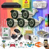 Qromax 5 Kameralı Set - Yapay Zeka Özellikli Gece Renkli Gösteren 8 Warm Ledli TurboHD Güvenlik Kamerası Seti 3908W-108