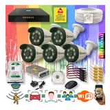 Qromax 5 Kameralı Set - Yapay Zeka Özellikli Gece Renkli Gösteren 8 Warm Ledli TurboHD Güvenlik Kamerası Seti 3908W-9008