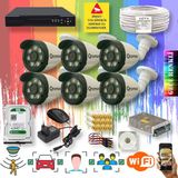 Qromax 6 Kameralı Set - Yapay Zeka Özellikli Gece Renkli Gösteren 8 Warm Ledli TurboHD Güvenlik Kamerası Seti 3908W-108