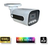 Qromax 784W Gece Renkli Gösteren FullHD 5MP Beyaz Siyah Lensli 4 Ultra Warm Ledli Güvenlik Kamerası