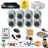 QROMAX 8 Kameralı Set - Araç İnsan Yüz Hareket Algılayan Gece Görüşlü 36 Ir Led 5mp Sony Lensli 1080p Dome Güvenlik Kamerası Seti D136b-1
