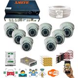 QROMAX 8 Kameralı Set - İnsan Yüz Araç Tanımalı Hareket Algılayan 5 MP SONY Lensli 36 IR Ledli DOME İç Mekan 1080P FULLHD Güvenlik Kamerası Seti D136B