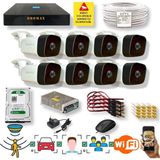 qromax 8 Kameralı Set - Insan Yüz Tanımalı Hareket Algılayan Gece Görüşlü 36 Ir LED 5mp Sony Lensli 1080P Full Hd Metal Kasa Güvenlik Kamerası Seti 5236 - Beyaz - Siyah