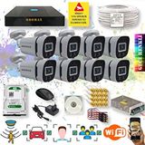 QROMAX 8 Kameralı Set - Yapay Zeka Özellikli Gece Renkli Gösteren 5 Mp Lensli 1080P FullHD Güvenlik Kamerası Seti 604w-9008