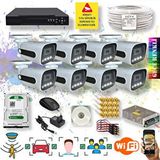 QROMAX 8 Kameralı Set - Yapay Zeka Özellikli Gece Renkli Gösteren 5 Mp Lensli 1080P FullHD Güvenlik Kamerası Seti 784w-108