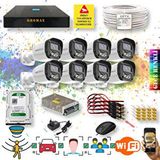 QROMAX 8 Kameralı Set - Yapay Zeka Özellikli Gece Renkli Gösteren 5MP SONY Lensli 4 Ultra Warm Ledli FULLHD Güvenlik Kamerası Seti 2304W-9008