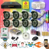 qromax 8 Kameralı Set - Yapay Zeka Özellikli Gece Renkli Gösteren 8 Warm Ledli TurboHD Güvenlik Kamerası Seti 3908W-9008 - Siyah - Beyaz