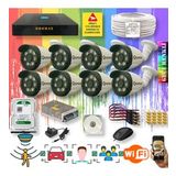 Qromax 8 Kameralı Set - Yapay Zeka Özellikli Gece Renkli Gösteren 8 Warm Ledli TurboHD Güvenlik Kamerası Seti 3908W-9008