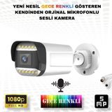 Qromax Gece Renkli Sesli FullHD 5Mp Lensli 12 Warm Ledli Güvenlik Kamerası 312WS - Siyah - Beyaz