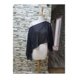 Qrsln Mira multi fonksiyonlu şifon şal bolero siyah