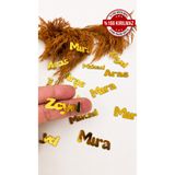 qrstandim 30 ADET 4x2 Kişiye Özel Gold/Gümüş Pleksi İsimlik – Magnet, Anahtarlık, Parfüm Gelin,Damat,Çikolata ve Özel Gün Hediyelikleri