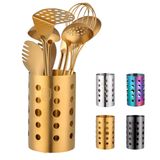 QRU Tezgah için Mutfak Gereçleri Tutacağı (H6.7 "x G4.1"), Aletler, Spatula, Kaşık, Gümüş Eşya ve Daha Fazlası için Paslanmaz Çelik Pişirme Gereçleri Caddy, Pişirme Gereçleri Düzenleyici, Mutfak