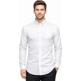 QS Erkek Slim Fit Gömlek Kırışmaz Terletmez Kumaş - Beyaz