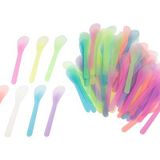 QsQueen 100 ADET Makyaj için Kozmetik Spatula Yüz Maskesi Plastik Kaşık Tek Kullanımlık Makyaj Araçları Karıştırma ve Örnekleme için 4,88 inç x 2,7 cm Rastgele Renk