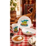 qtahya homes queen of kütahya 3 parça Bebek mama seti porselen çocuk yemek seti kurbağa desen