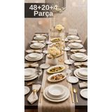 qtahya homes queen of kütahya Luxury Yemek Takımı 72 Parça Gerçek Altın Lüks Modern - 12 Kişilik