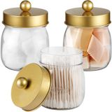 Qtip Tutucu Banyo Kavanoz Seti, SheeChung Eczacı Mason Kavanoz Banyo Vanity Ev Depolama Düzenleyici, Pamuklu Çubuklar için Qtip Dispenseri, Diş İpi Seçimleri, Çiftlik Evi/Ev Dekoru, 12 Etiket (3'lü