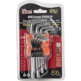 Qtools 9 Parça Çelik Kısa Alyan Takımı Tork Anahtarı Seti Yıldız Uçlu