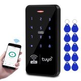QTTYELOK WiFi Tuya Erişim Kontrolü Tuş Takımı 125KHz 13.56MHz RFID Klavye Su Geçirmez Dokunmatik Şifre Erişim Denetleyicisi Akıllı APP Uzaktan Kilit Açma Sistemi + 10 adet Anahtarlık Etiketleri