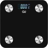 QU 200 Bt Cam Vücut Analiz Baskül (Bluetooth + Termometre) Şık Tasarım ve LCD Ekran ile 180 kg Taşıma Kapasitesi - Siyah