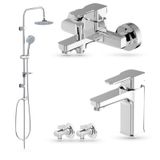 Qua Avıla Banyo-lavabo Bataryası-berg Kolonlu Duş Seti-ara Musluk