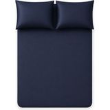 Qua Home Auren 400 Tc Pamuk Saten King Size Çarşaf Lacivert